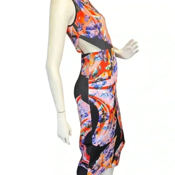 CLOVER CANYON Neoprene Multicolor Printed Stretch Women’s Mini Dress S D5 - Picture 6 of 14